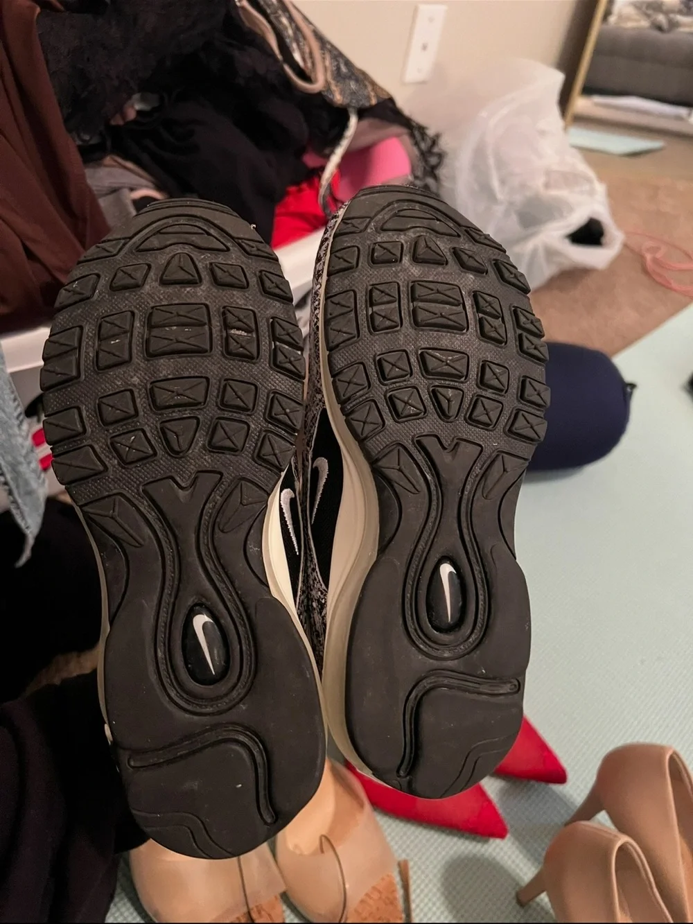 Nike Women’s Air Max 97 Black and White Knit Sneaker